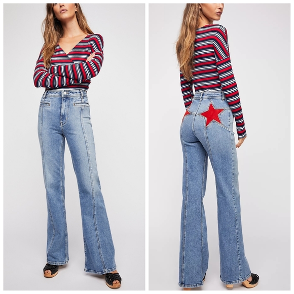 FREE PEOPLE Firecracker Flare Jeans - Picture 2 of 7